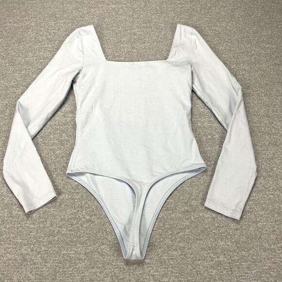 Aritzia Babaton Contour Second-skin Squareneck Bodysuit Heather Chrome Size S - Picture 3 of 16